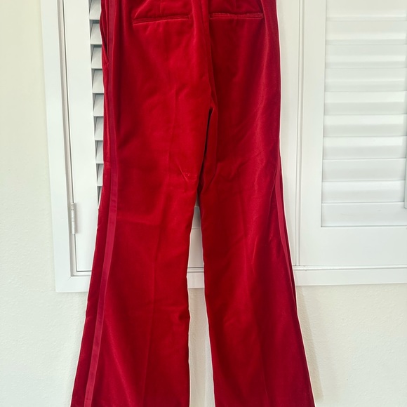 Reiss Crimson Velvet Wide-Leg Trousers - Picture 3 of 10